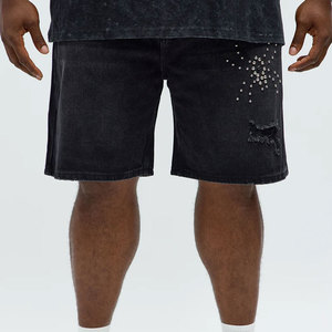 Shorts en jean pour hommes sur mesure, sportifs, écologiques, imperméables, à séchage rapide, respirants, déchirés avec poches latérales – Vente en gros - Product Image 3