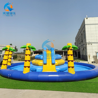 Abri de piscine gonflable commercial pour enfants, thème dessin animé, en PVC 0.9, auvent de sol, pour locations événementielles, taille et couleur personnalisables