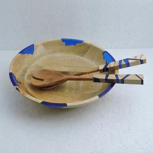 Nouveaux bols et mangeoires pour animaux de compagnie, résine époxy verte, Joint en bois de forme non coupée, bol rond ou saladier de service de haute qualité - Product Image 2