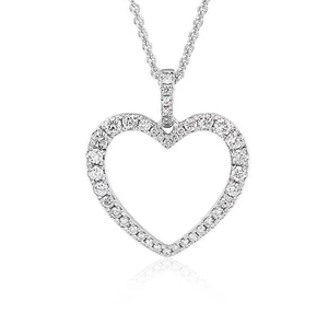 <b>Heart</b> <b>Shape</b> Cubic Zirconia Pendant Necklace Rhodium Plated Stainless Steel <b>Box</b> Chain Women's Romantic Everyday Wearing Jewelry - Product Image 3