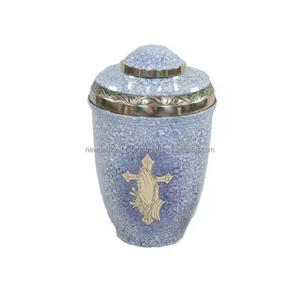 โกศโลหะสีฟ้าขนาดใหญ่สำหรับขี้เถ้ากระดูกมนุษย์สำหรับผู้ใหญ่รองรับได้ถึง200ปอนด์ - Product Image 1