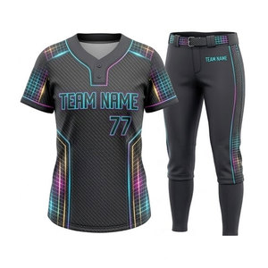 Nuevo Estilo Uniforme de Sóftbol para Mujer Adulta, Ropa Deportiva de Poliéster Transpirable de Manga Corta, Sin Costuras, con Tecnología de Detección de Agujas de Fusión, de Fábrica - Product Image 2