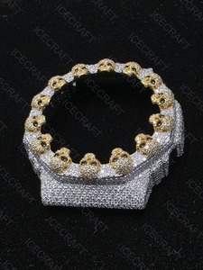 Luxury Mosaic Diamond Style <b>Watch</b> <b>Case</b> Iced Out Micro Pave Stone Setting Hip Hop Custom <b>Watch</b> Housing Fashion Bling Frame - Product Image 5