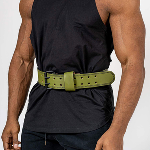 Ceinture de musculation en cuir de vachette véritable, robuste, personnalisée, antidérapante, avec soutien lombaire, logo et couleur personnalisés - Product Image 2