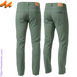 Pantalones Casuales de Corte Recto para Hombre MASTER TEXTILE, Color Sólido, Cintura Media, Tejido Twill Transpirable, Algodón/Spandex, Teñido en Prenda, con Botones - Product Image 3