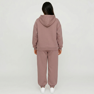 Conjunto Deportivo de Dos Piezas para Mujer, Invierno, Color Sólido, Largo, Alta Calidad, Personalizado, Tela de Forro Polar, para Correr y Entrenar - Product Image 4