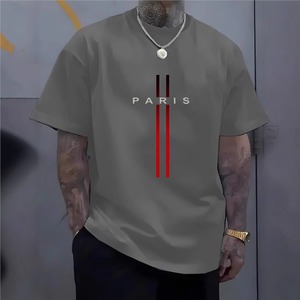 T-shirt décontracté surdimensionné pour homme, col rond, manches courtes, 100% coton, 200 g/m², impression personnalisée, écologique, respirant, séchage rapide - Product Image 2