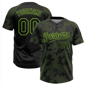 Maillot de baseball en polyester sublimé à deux boutons, manches courtes, motif imprimé, grande taille, respirant, pour softball, vente en gros - Product Image 4
