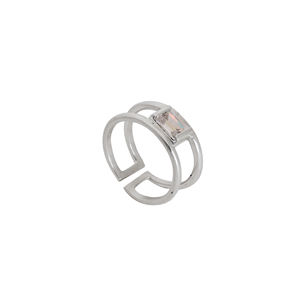 Nouvel Arrivage 2026 – Bague de créateur en argent taille émeraude, ajustable, double bande, pour femmes et jeunes filles, idéale pour les mariages et les fêtes - Product Image 2