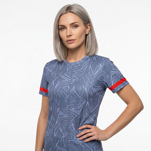 Men's Sublimation Printed T-<b>Shirt</b> O-Neck Short Sleeve <b>Geometric</b> Pattern Quick Dry Sporty Regular Fit Knitted Polyester Jersey - Product Image 5