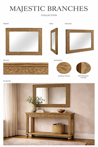 โต๊ะคอนโซลไม้แกะสลักลายกิ่งไม้สุดหรู พร้อมชุดกรอบกระจกตกแต่ง ยอดนิยม มีจำหน่ายสำหรับขายส่ง - Product Image 6