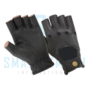 Premium Fingerless Leather Riding Gloves for Horse Riding Equestrian Training Outdoor Work with Adjustable Wrist Strap - Product Image 3