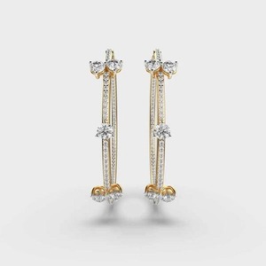 High Demand <b>Fine</b> Jewelry Round Cut Shape Moissanite Diamond <b>Earrings</b> for Wedding Gifts Export Worldwide - Product Image 2