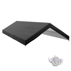 Telo di Ricambio per Tendalino Camion 20ft, Resistente ai Raggi UV, con Corde Elastiche a Sfera 10ft x 20ft, Grigio Scuro - Product Image 1