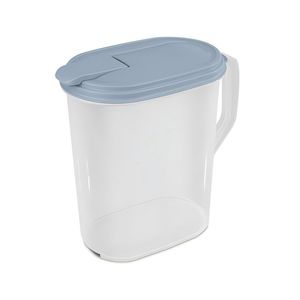 เหยือกพลาสติกใสขนาด 1 แกลลอน 4 แพ็ค พร้อมฝาปิดแบบพลิกสีฟ้าอ่อน - Product Image 1