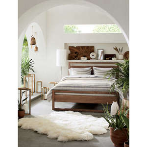 Modern Solid Wood <b>Bed</b> <b>Frame</b> with Headboard – Minimalist <b>Platform</b> <b>Bed</b> for Bedroom Furniture - Product Image 4
