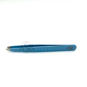 Pinzas de Punta Inclinada Azul Bebé con Corazón en las Mangos, Acero Inoxidable, Impresión de Logotipo Personalizado, Pinzas Profesionales para Cejas - Product Image 4