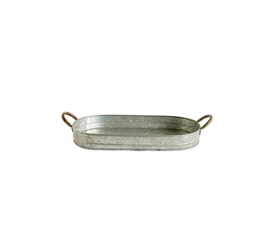 Bandeja de Metal Rústica Hecha a Mano con Asa Dorada para Alimentos y Frutas, Bandeja de Acero Inoxidable de Alta Calidad para Servir Alimentos en el Hogar - Product Image 2