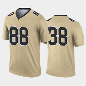 Maillot de football américain en polyester intégral, séchage rapide, respirant, col en V, personnalisez votre nom, uniforme d'équipe surdimensionné avec empiècements - Product Image 3