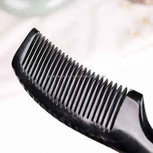 Peine de Cuerno de Búfalo Negro Natural, Dientes Finos, Hecho a Mano, Ecológico, Moderno, Duradero, para el Cuidado Personal en el Hogar, Regalo, Logotipo Personalizado, Color SMARK - Product Image 3