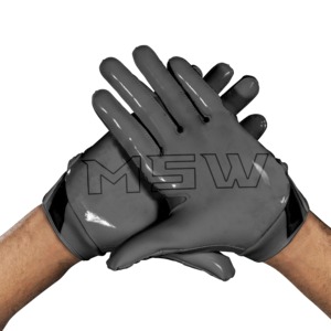 Gants de football américain personnalisés de qualité supérieure, super adhérents, antidérapants, à doigts complets, avec sangle de poignet réglable - Product Image 5