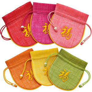Sac cadeau traditionnel coréen Bokjumeoni, pochette porte-bonheur brodée, cordon de serrage, souvenir coréen, cadeau de fête, emballage cadeau de mariage - Product Image 4