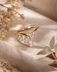 แหวนทองคำขาว 14K หรูหราแบบขายส่ง แหวนเพชรโมอิสซาไนต์แบบเปิด แหวนเพชรแบบสั่งทำได้ รับผลิตแบบ OEM ODM - Product Image 2