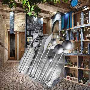 Ensemble de couverts en acier inoxydable de luxe moderne, finition miroir haute brillance, compatible lave-vaisselle, collection de couverts élégants, vaisselle de table au meilleur prix - Product Image 5