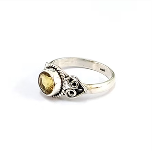 Anillo de Citrino Natural, Plata de Ley 925, Anillo con Gema Amarilla para Unisex, Piedra de Nacimiento de Noviembre, Joyería al por Mayor - Product Image 2