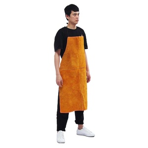 Cowhide Split <b>Leather</b> Welding <b>Apron</b> Flame Retardant Heavy Duty Industrial Construction Low Price for BBQ and Welding - Product Image 1