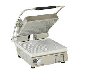 Prensa comercial para paninis con placas de grill ranuradas de aluminio 240V - Product Image 2