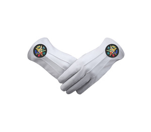 Export Quality OES Leather Formal <b>Gloves</b> with Black Decorative Patch - Product Image 1