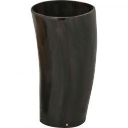 Buffalo Horn Glass Viking Drinking <b>Cup</b> with Solid Pattern Leak-Proof & <b>Large</b> Capacity Hand Blown Glass with Tray - Product Image 2