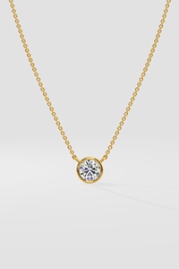 Collier solitaire de luxe 1 carat en argent sterling 9KT 10KT 14KT 18KT avec serti clos, pendentif pour femme en or 18 carats, bijou de laboratoire, cadeau pour anniversaire - Product Image 3
