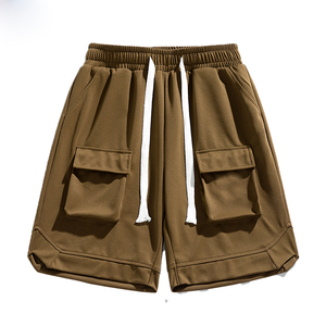Short cargo pour homme, coupe large, imprimé sérigraphié, color block, doublure en maille, poches zippées, style plage, 6 poches, vente en gros - Product Image 6