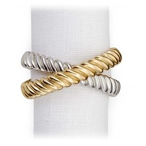 Meilleures ventes : Anneaux de serviette sculpturaux en barres d'or, faits à la main, en métal, pour décoration de table contemporaine, dîner, mariage, fête, événement, restaurant, cadeaux - Product Image 3