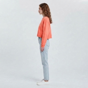 Sudadera Corta Informal para Mujer, Cuello Redondo, Manga Larga, Corte Holgado, Tela Suave, Ropa Personalizada con Etiqueta Privada - Product Image 3