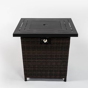 28-Inch Wicker Square <b>Fire</b> <b>Pit</b> <b>Table</b> - Product Image 4