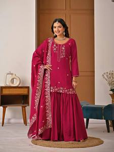TENNECY New Designer Party Wear Dupatta-Quick Dry Wrinkle Free Reversible <b>Ankle</b>-Length for Wedding & Party Occasions - Product Image 1