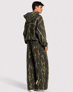 Sweat-shirt à capuche oversize pour homme, imprimé camouflage, avec détails contrastants, style streetwear, coupe ample, en molleton de coton premium, décontracté, OEM - Product Image 4