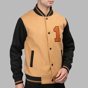 Most Popular Quality Custom Men's Fleece Varsity Baseball <b>Jacket</b> Stand Collar Windproof & Breathable Pakistan Made - Product Image 5