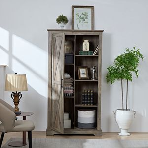 Alto paese in legno rustico fattoria dispensa armadio porta fienile Organizer mobili cassetto scaffali soluzione di stoccaggio per - Product Image 1
