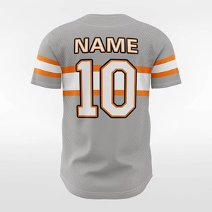Men's Gray Baseball Jersey Short Sleeve Sublimated Print Breathable Polyester Regular Fit All Seasons Team Apparel - Product Image 4