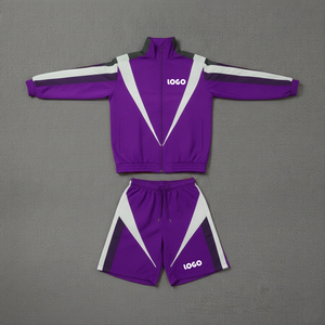 Custom Made Waterproof Zip up <b>Embroidery</b> logo Oversized Nylon Men Windbreaker Short <b>Sets</b> - Product Image 6