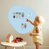 Autocollant mural magnétique amovible Uni Felt, taille et forme personnalisables, design construction formes d'arche/maison
