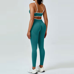 Conjuntos de Yoga para Mujer, Ropa Deportiva Personalizada, Material de Secado Rápido, Transpirable, para Entrenamiento, Verano - Product Image 3