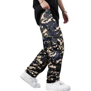 High Stretch Flexible Mens Cargo Jogger Pants Multi Pocket Casual Bottoms Tapered Leg Trousers For Active Relax Time Pants - Product Image 4