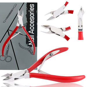 Coupe-ongles professionnel en acier inoxydable rouge, portable et robuste, pour le soin des doigts, outil de soin des ongles, lames tranchantes - Product Image 4