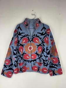 Chaqueta Bordada Suzani Hecha a Mano |   Kimono de Algodón Estilo Boho - Product Image 4