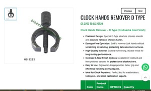 Extractor de Agujas de Reloj Tipo D, Herramienta de Precisión para Remover Agujas sin Dañar, Herramienta Metálica para Reparación de Relojes y Joyería |   N.° de artículo GS-2252 - Product Image 3